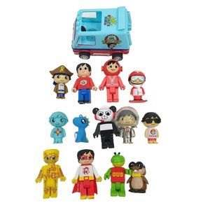 Ryans World Mini Figures Road Trip Van Car Panda Gus Red Titan Toys Lot Of 14